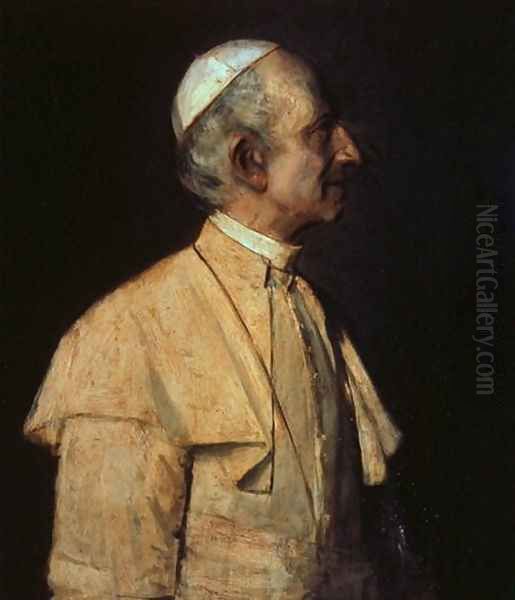 Papst Leo XIII (Pope Leo XIII) Oil Painting by Lenbach Franz Von