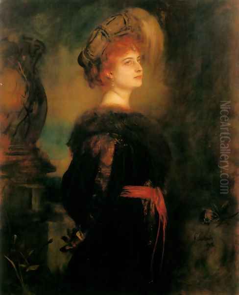 Lily Merk Oil Painting by Lenbach Franz Von