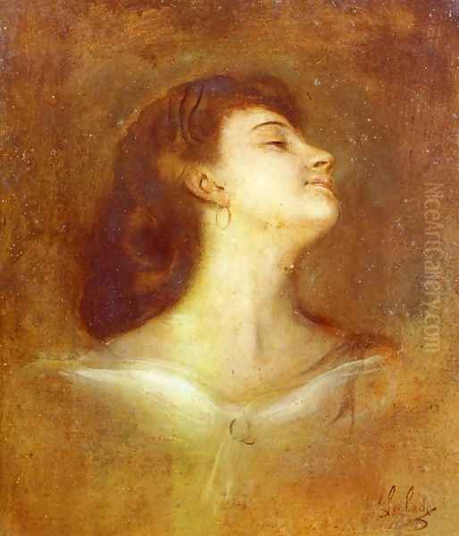 Portrait Of A Lady In Profile Oil Painting by Lenbach Franz Von