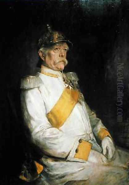 Chancellor Otto Von Bismarck 1815-98 Oil Painting by Lenbach Franz Von