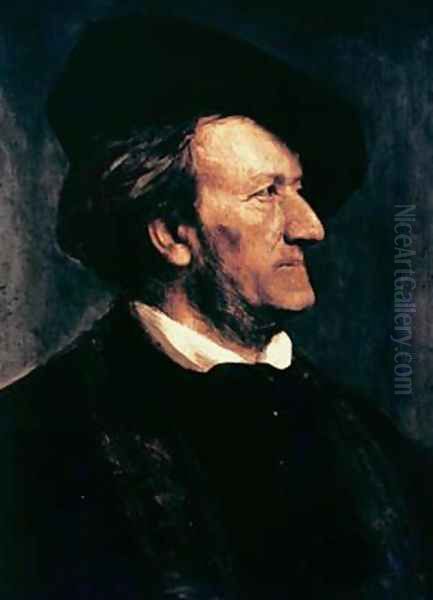 Portrait of Richard Wagner 1813-83 2 Oil Painting by Lenbach Franz Von