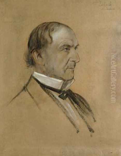 Portrait sketch of William Ewart Gladstone 1809-98 Oil Painting by Lenbach Franz Von