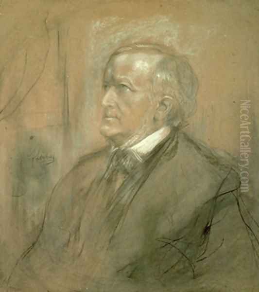 Portrait of Richard Wagner 1813-83 Oil Painting by Lenbach Franz Von