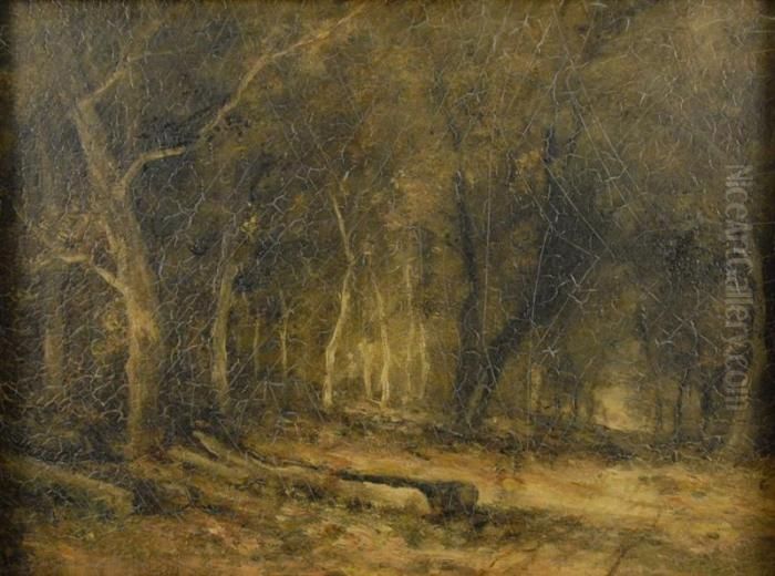 Sunlit Forest Oil Painting by Narcisse-Virgile D Az De La Pena