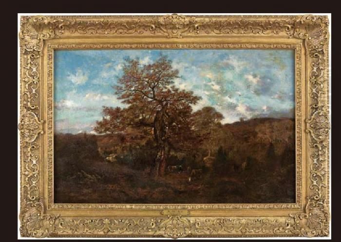 Paysage Avec Vaches Oil Painting by Narcisse-Virgile D Az De La Pena