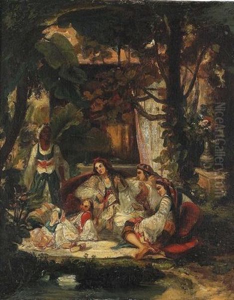 Zugeschrieben
Orientalische Gartenpartie. Oil Painting by Narcisse-Virgile D Az De La Pena