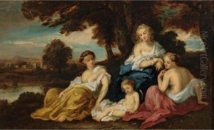 L'amour Puni Oil Painting by Narcisse-Virgile D Az De La Pena