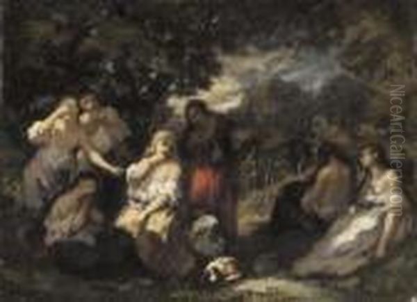 Conversation Sous Les Arbres Oil Painting by Narcisse-Virgile D Az De La Pena