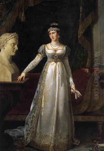 Princess Pauline Borghese 1808 Oil Painting by Robert-Jacques-Francois-Faust Lefevre