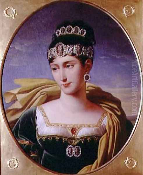 Portrait of Pauline Bonaparte 1780-1825 Princess Borghese Oil Painting by Robert-Jacques-Francois-Faust Lefevre