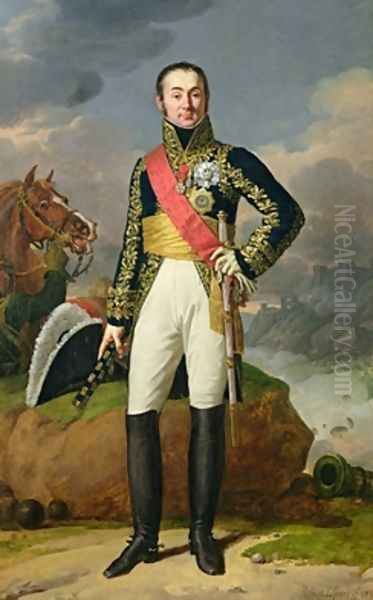 Nicolas-Charles Oudinot 1767-1847 Duke of Reggio Oil Painting by Robert-Jacques-Francois-Faust Lefevre