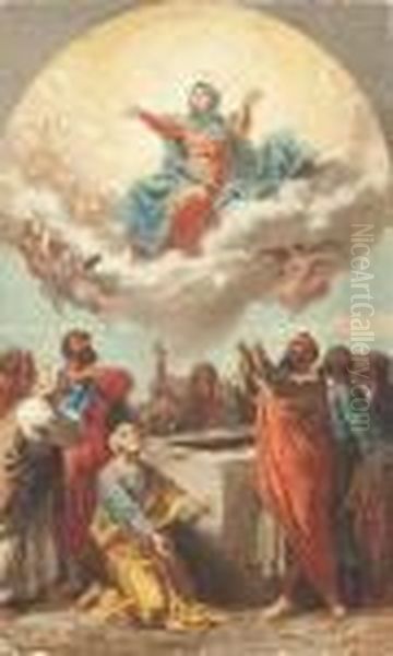 Maria Himmelfahrt Oil Painting by Christian Wilhelm Ernst Dietrich