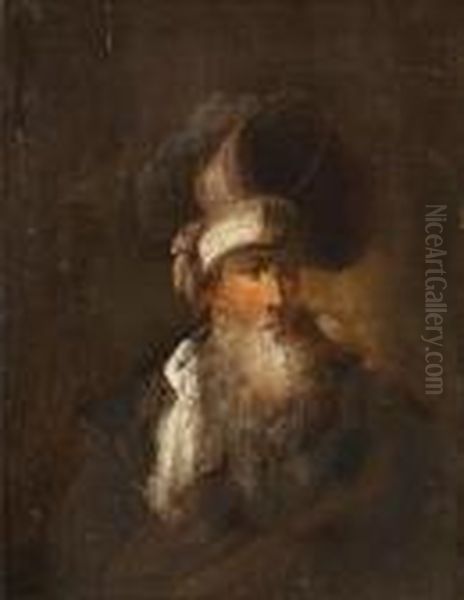 Portrait Of An Elderly Bearded Man Oil Painting by Christian Wilhelm Ernst Dietrich