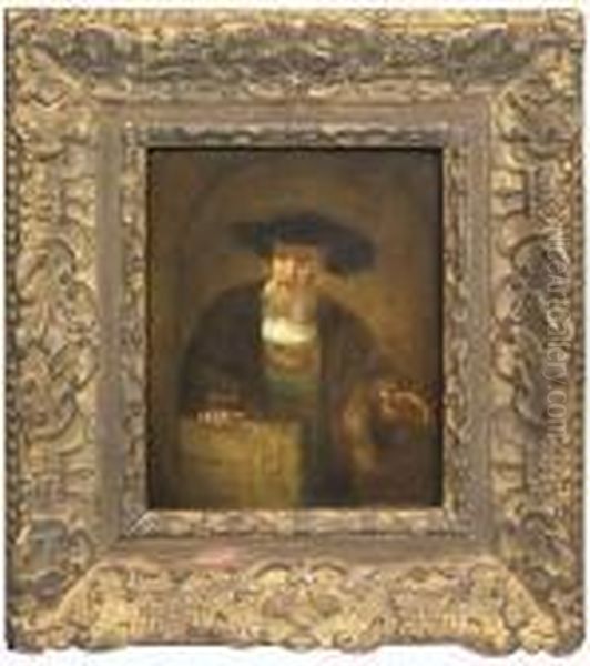 An Old Man Oil Painting by Christian Wilhelm Ernst Dietrich