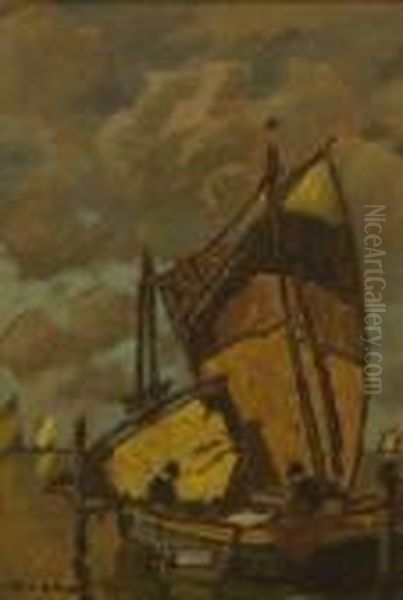 Morgen Und Abend In Der
 Lagune. Oil Painting by Ludwig Dill