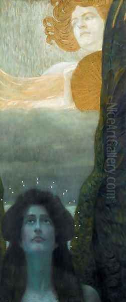 Day and Night (Tag und Dammerung) Oil Painting by Wilhelm List