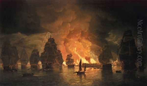 The Seige of Algiers Oil Painting by Thomas Luny
