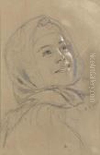 Jeune Fille Algerienne Souriant Oil Painting by Alphonse Etienne Dinet