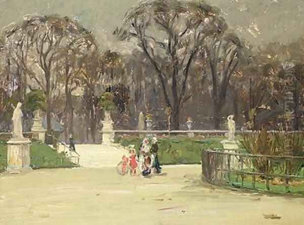 In The Tuileries Oil Painting by Jean Lefort