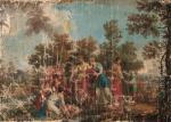 The Finding Of Moses; Moses 
Striking The Rock; And Salome With Thehead Of John The Baptist Oil Painting by Gaspare Diziani