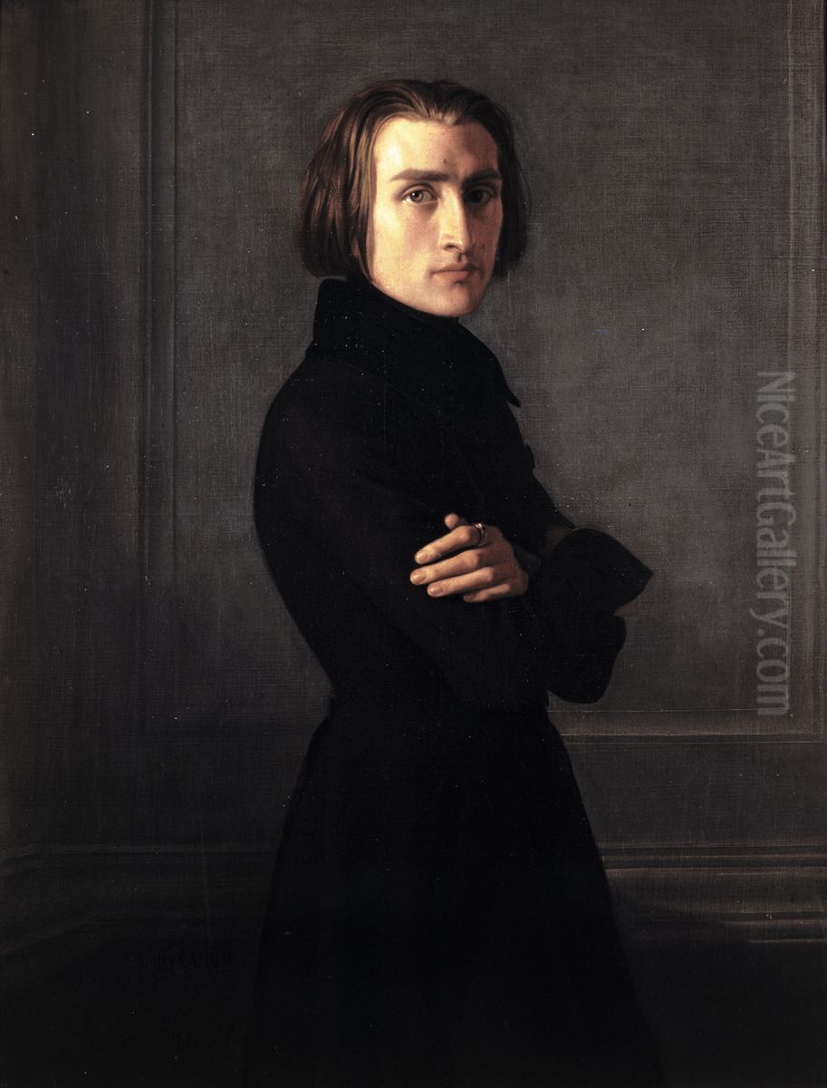 Portrait of Franz Liszt Oil Painting by Henri Lehmann