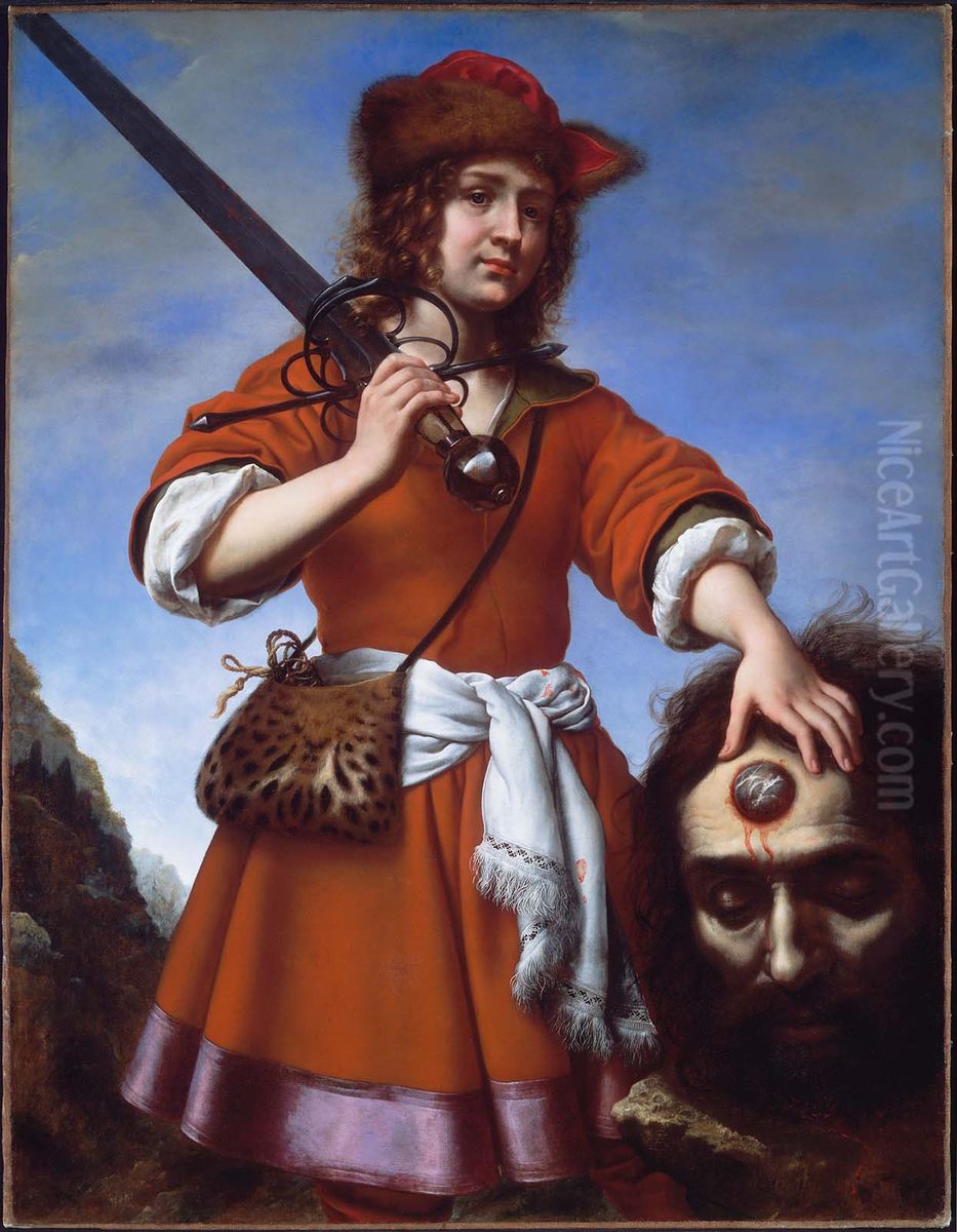 David With The Head Of Goliath Oil Painting by Carlo Dolci