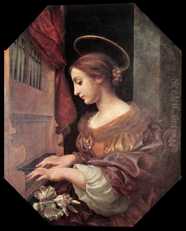 St Cecilia At The Organ Oil Painting by Carlo Dolci