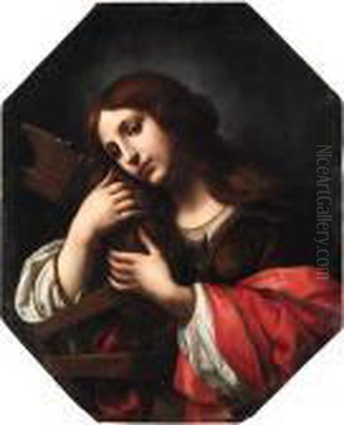 Saint Catherine Of Alexandria, In A Painted Octagon
Oil On Canvas Oil Painting by Carlo Dolci