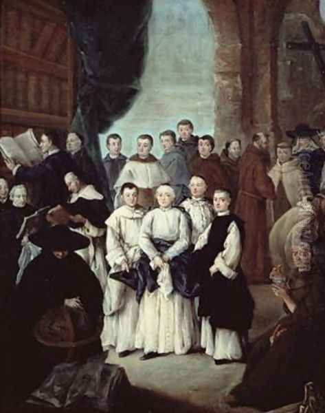 Friars in Venice Oil Painting by Pietro Longhi