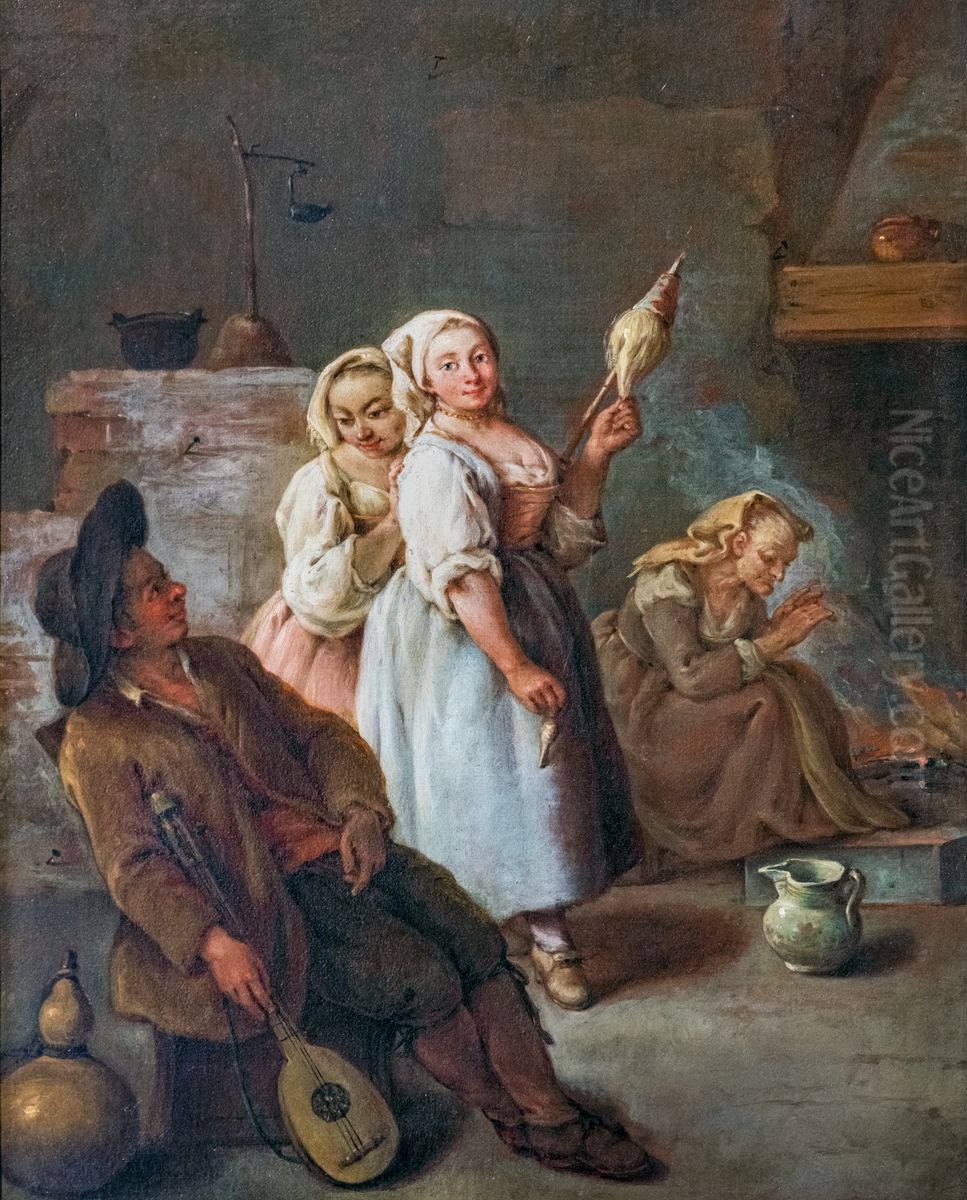 The Spinner Oil Painting by Pietro Longhi
