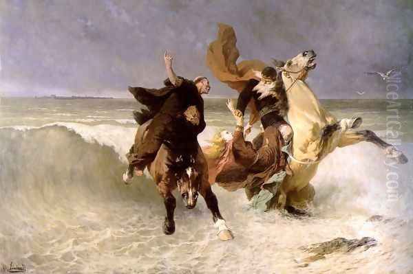 Unknown Oil Painting by Evariste Vital Luminais