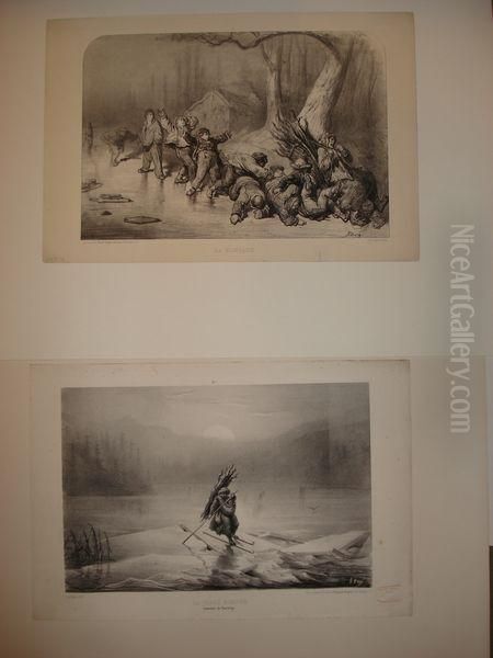 La Glace Rompue ; Souvenir De Norvege Oil Painting by Gustave Dore