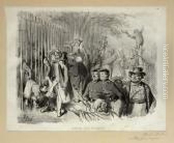 Les Joueur De Boules Oil Painting by Gustave Dore