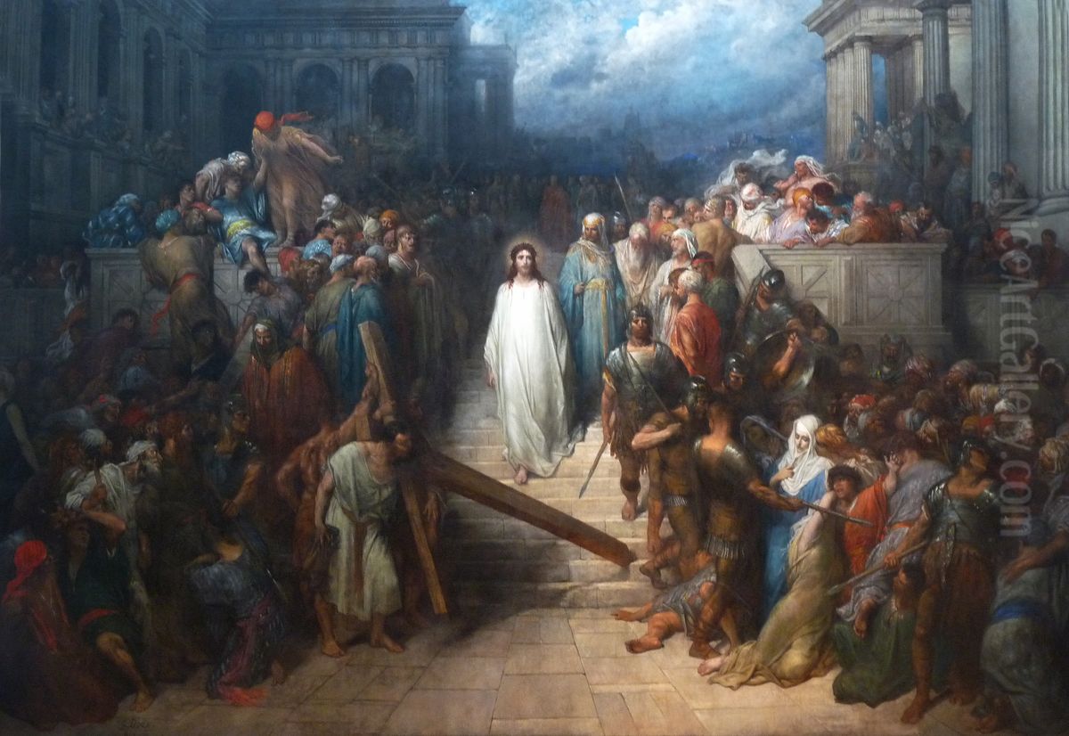Le Christ Quittant Le Pretoire Oil Painting by Gustave Dore
