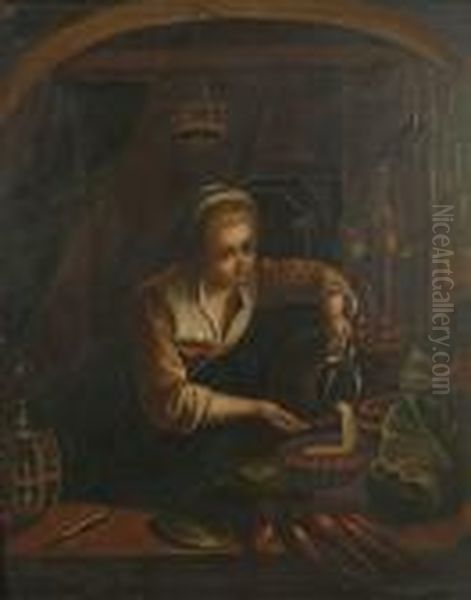 Serving Girls Oil Painting by Gerrit Dou