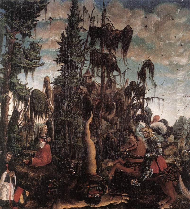 St George Freeing the Princess Oil Painting by Georg Lemberger