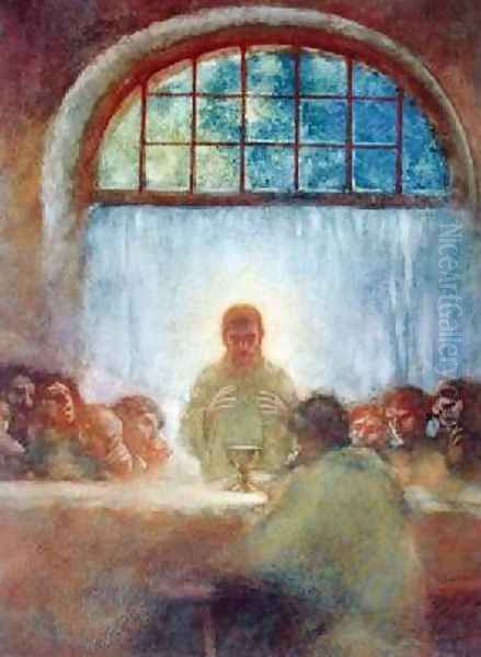 The Last Supper Oil Painting by Gaston de La Touche