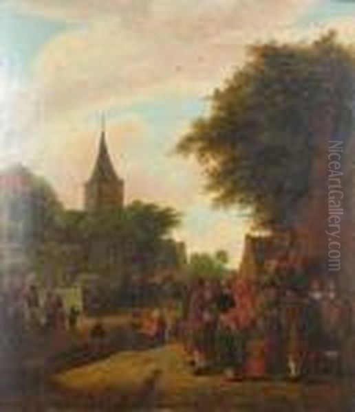 Village Fair Oil Painting by Joost Cornelisz. Droochsloot