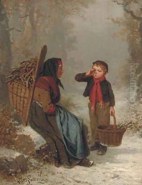 The faggot gatherers Oil Painting by Louis Simon Lassalle