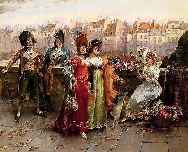 Flirtation Oil Painting by Henri Victor Lesur