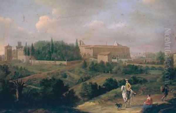 View of Rome with the Convent of San Pietro in Vincoli Oil Painting by Hendrik Frans van Lint (Studio Lo)