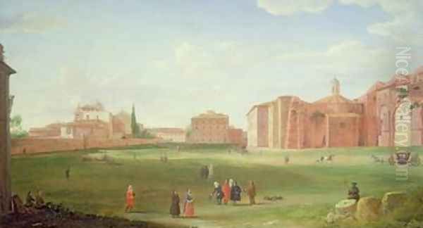 A View of the Baths of Diocletian Oil Painting by Hendrik Frans van Lint (Studio Lo)