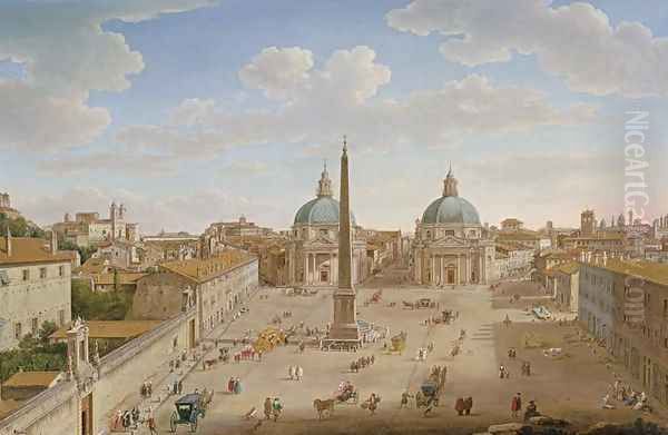 Roma Piazza del Popolo Oil Painting by Hendrik Frans van Lint (Studio Lo)