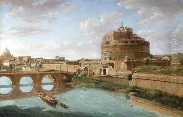 Rome A View of the Tiber 2 Oil Painting by Hendrik Frans van Lint (Studio Lo)