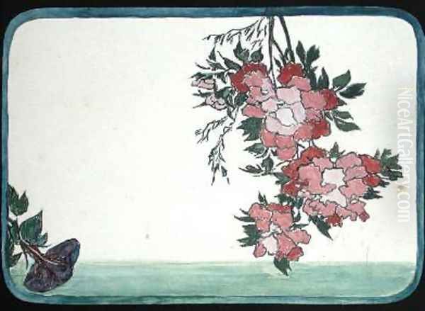 Chrysanthemums and Morning Glories Oil Painting by Christopher Grant La Farge