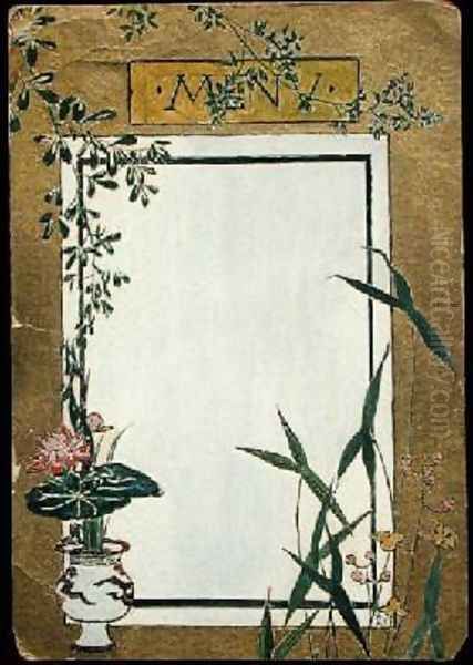 Menu with Bamboo Oil Painting by Christopher Grant La Farge