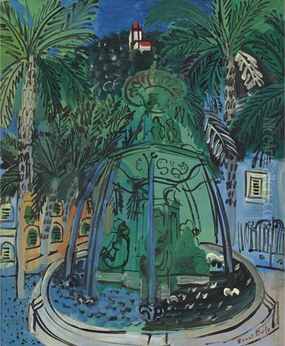 La Fontaine A Hyeres Oil Painting by Raoul Dufy