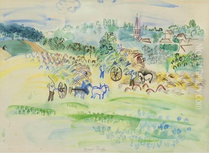 Moisson En Normandie Oil Painting by Raoul Dufy