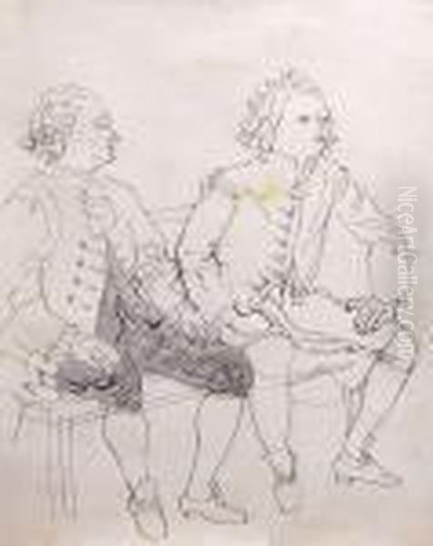 Projet Pour <la Fee Electricite> Annote Au Dos < Le Cenacle Du Chateau De Clairac> Oil Painting by Raoul Dufy