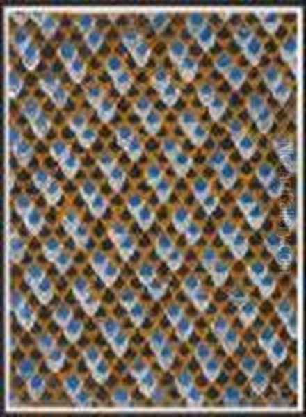 Projet De Tissu Plume De Paon Pour Lamaison Bianchini-ferier Oil Painting by Raoul Dufy